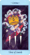 Three of Swords Tarot card in Celestial Tarot deck
