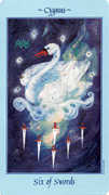 Six of Swords Tarot card in Celestial Tarot deck
