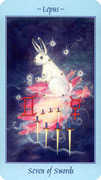Seven of Swords Tarot card in Celestial deck