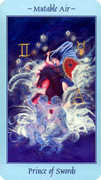 Knight of Swords Tarot card in Celestial Tarot deck