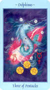 Three of Coins Tarot card in Celestial deck