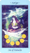 Six of Coins Tarot card in Celestial deck