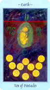 Ten of Coins Tarot card in Celestial deck