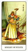 Knight of Staves Tarot card in Chinese Tarot deck