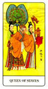 Queen of Staves Tarot card in Chinese Tarot deck