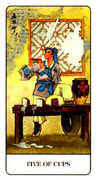 Five of Cups Tarot card in Chinese Tarot deck