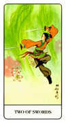 Two of Swords Tarot card in Chinese Tarot deck