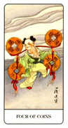 Four of Coins Tarot card in Chinese Tarot deck