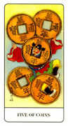 Five of Coins Tarot card in Chinese Tarot deck