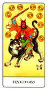 Ten of Coins Tarot card in Chinese Tarot deck