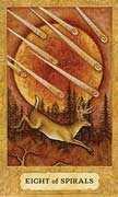 Eight of Wands Tarot card in Chrysalis deck