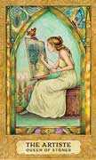 Queen of Coins Tarot card in Chrysalis deck