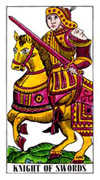 Knight of Swords Tarot card in Classic deck