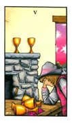 Five of Cups Tarot card in Connolly Tarot deck