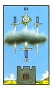 Three of Swords Tarot card in Connolly deck