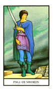 Page of Swords Tarot card in Connolly deck