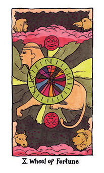 Wheel of Fortune Tarot card in Cosmic Slumber Tarot deck