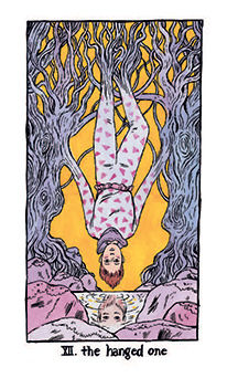 The Hanged Man Tarot card in Cosmic Slumber Tarot deck