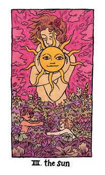 The Sun Tarot card in Cosmic Slumber Tarot deck