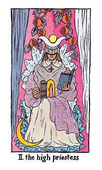 The High Priestess Tarot card in Cosmic Slumber Tarot deck