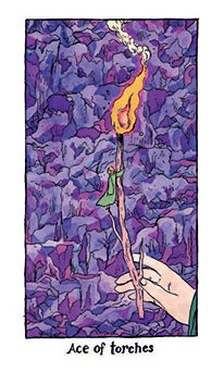 Ace of Torches Tarot card in Cosmic Slumber Tarot deck