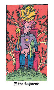The Emperor Tarot card in Cosmic Slumber Tarot deck