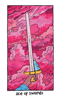 Ace of Swords Tarot card in Cosmic Slumber Tarot deck