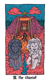 The Chariot Tarot card in Cosmic Slumber Tarot deck