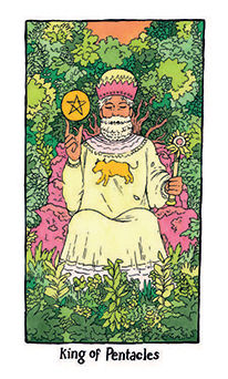 King of Pentacles Tarot card in Cosmic Slumber Tarot deck