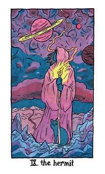 The Hermit Tarot card in Cosmic Slumber Tarot deck