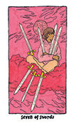 Seven of Swords Tarot card in Cosmic Slumber deck