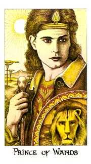 Prince of Wands Tarot card in Cosmic Tarot deck