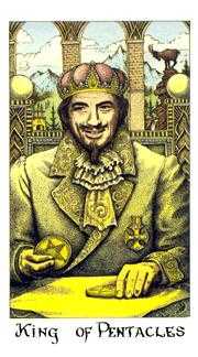 King of Coins Tarot card in Cosmic Tarot deck