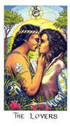 The Lovers Tarot card in Cosmic Tarot deck