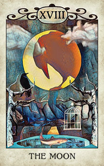 The Moon Tarot card in Crow Tarot Tarot deck