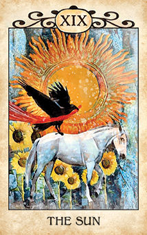 The Sun Tarot card in Crow Tarot Tarot deck
