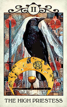 The High Priestess Tarot card in Crow Tarot Tarot deck