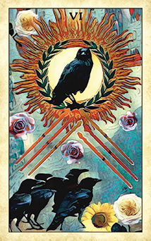 Six of Wands Tarot card in Crow Tarot Tarot deck