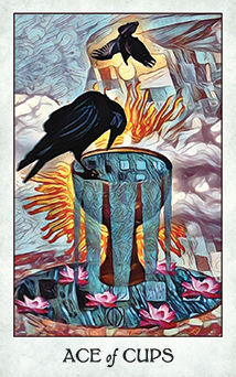 Ace of Cups Tarot card in Crow Tarot Tarot deck