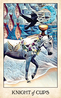 Knight of Cups Tarot card in Crow Tarot Tarot deck
