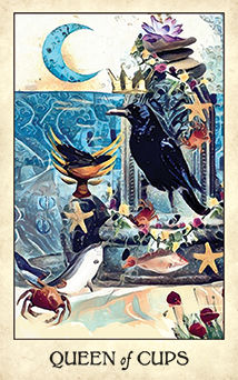 Queen of Cups Tarot card in Crow Tarot Tarot deck