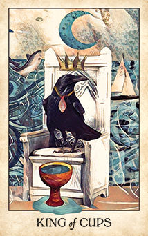 King of Cups Tarot card in Crow Tarot Tarot deck