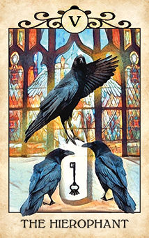 The Hierophant Tarot card in Crow Tarot Tarot deck