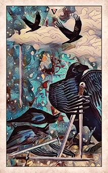 Five of Swords Tarot card in Crow Tarot Tarot deck