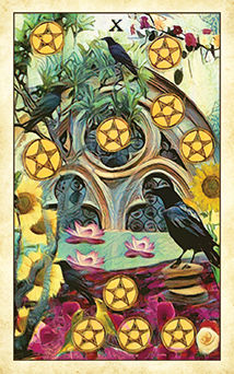 Ten of Pentacles Tarot card in Crow Tarot Tarot deck