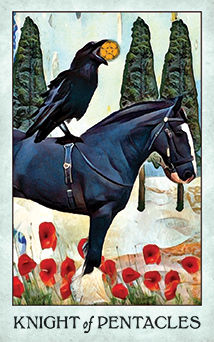Knight of Pentacles Tarot card in Crow Tarot Tarot deck