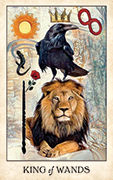 King of Wands Tarot card in Crow Tarot deck