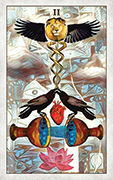 Two of Cups Tarot card in Crow Tarot Tarot deck