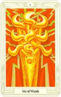 Ace of Wands Tarot card in Crowley Tarot deck