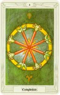 Four of Wands Tarot card in Crowley Tarot deck